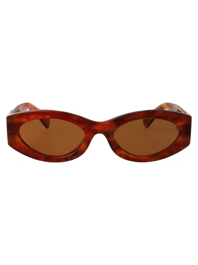 Miu Miu Havana Acetate Sunglasses In Pattern