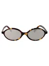 Miu Miu Regard Round-frame Tortoiseshell Acetate Glasses In Brown