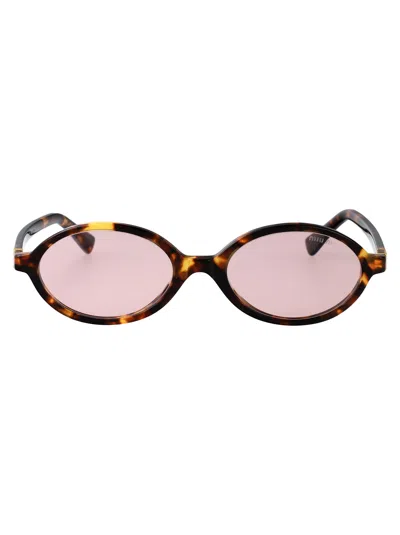 Miu Miu Havana Miele Acetate Sunglasses In Brown