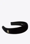 Miu Miu Headband With Logo-lettering In Black