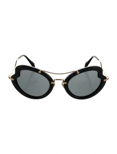 Pre-owned Miu Miu Heart Tinted Sunglasses In Black