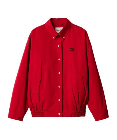 Miu Miu Women's Cotton Jacket In Red