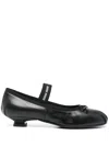 Miu Miu Ballerinas Mit Logo-intarsie In Black  