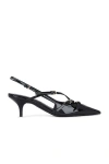 Miu Miu Patent Leather Slingbacks With Buckles Shoes In Black