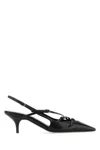 Miu Miu Buckle-embellished Slingback Pumps In Black