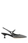 Miu Miu Scarpe Con Tacco In Raso Decorato Donna In Black