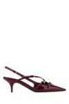 Miu Miu Slingback Deep Purple In Patent Leather With Buckles