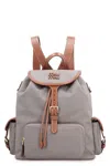 Miu Miu Hemp And Leather Backpack In Gray