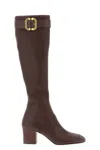 Miu Miu Ppa Leather Boots With Buckle In Multi