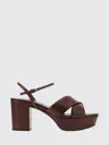 Miu Miu Leather Platform Sandals With 3.5 Cm Plateau And 7.5 Cm Heel In Brown