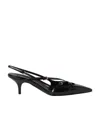 Miu Miu Buckle-embellished Slingback Pumps In Black