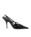 Miu Miu Patent Leather Slingbacks With Buckles In Black