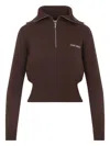 Miu Miu Knit Ls Polo Long Sleeves In Brown