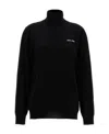 Miu Miu High-necked Long-sleeved Sweater In Black