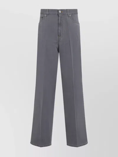 Miu Miu High-rise Wide-leg Cotton Denim Pants In Animal Print