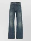 Miu Miu High Waist Wide Leg Denim Trousers In Blue