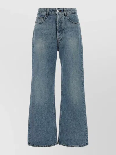 Miu Miu High Rise Wide Leg Denim Trousers In Blue