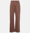 Miu Miu High-rise Wide-leg Jeans In Brown