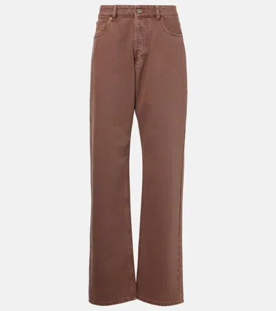 Miu Miu High-rise Wide-leg Jeans In Brown