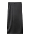 Miu Miu High-waist Midi Silk Skirt In Black