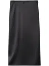 Miu Miu High-waist Midi Silk Skirt In Black