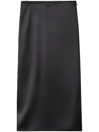 MIU MIU HIGH-WAIST MIDI SILK SKIRT