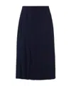 Miu Miu High-waist Pleated Skirt In Blue
