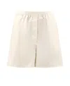 Miu Miu Logo Embroidered Shorts In White