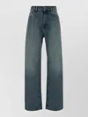 Miu Miu High Waist Wide Leg Denim Trousers In Blue