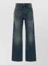 Miu Miu High Waist Wide Leg Denim Trousers In Blue