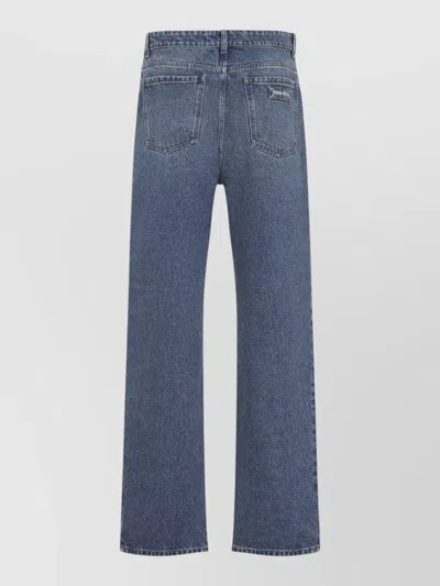 Miu Miu High Waist Wide Leg Denim Trousers In Blue