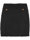 Miu Miu Bouclé Virgin Wool-blend Mini Skirt In Black