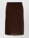 Miu Miu High-waisted Knee-length Silk Skirt In Burgundy