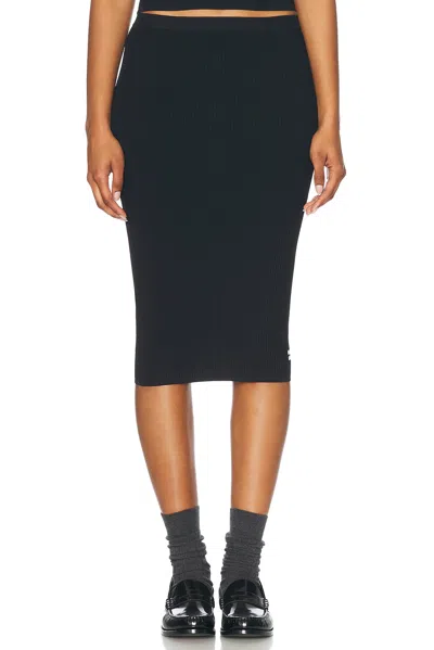 Miu Miu High Waisted Midi Skirt In Nero