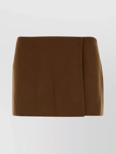 MIU MIU HIGH-WAISTED MINI SKIRT IN WOOL BLEND
