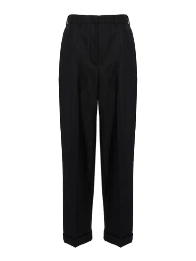 Miu Miu Pinstriped Pants In Blue