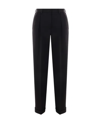 Miu Miu High-waisted Tailored Trousers In Black