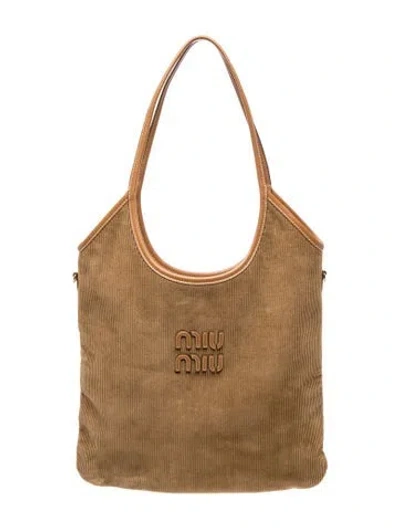 Pre-owned Miu Miu Hobo In Brown