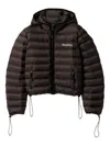 Miu Miu Hoode Puff Coat In Black