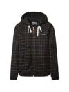 Miu Miu Check-pattern Hooded Jacket In Multi