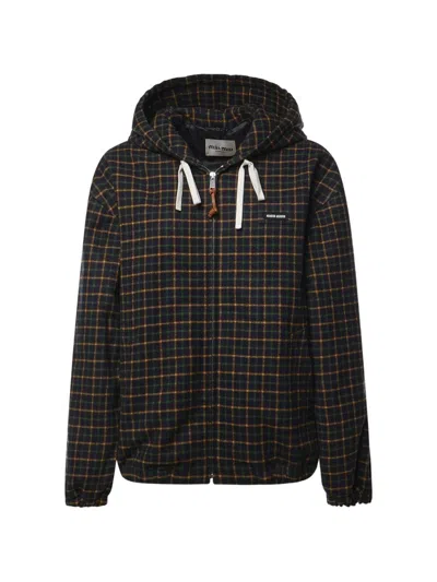 MIU MIU HOODED CHECK ZIP JACKET BY MIU MIU