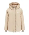 Miu Miu Hooded Down Jacket In Nude