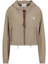 Miu Miu Logo Zip-up Jacket In Grün
