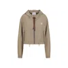 Miu Miu Logo Zip-up Jacket In Nude
