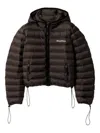 Miu Miu Hooded Padded Jacket In Brown