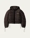 Miu Miu Hooded Padded Jacket In Multi