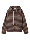 Miu Miu Hooded Zip-up Sweatshirt In Multi