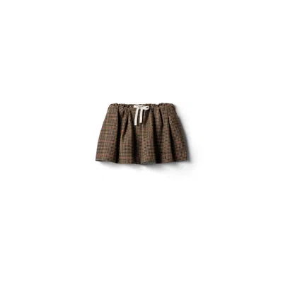 Miu Miu Houndstooth Check Miniskirt In Brown