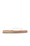 Miu Miu Logo Rubber Thong Sandals Notched Sole In White
