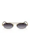 Miu Miu Womens Gold Mu 54zs Oval-frame Metal Sunglasses In Gold